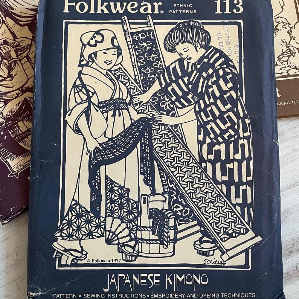 New UnCut FOLKWEAR Ethnic Patterns 204 117 113 Croatian shirt Japanese Kimono - Picture 2 of 8